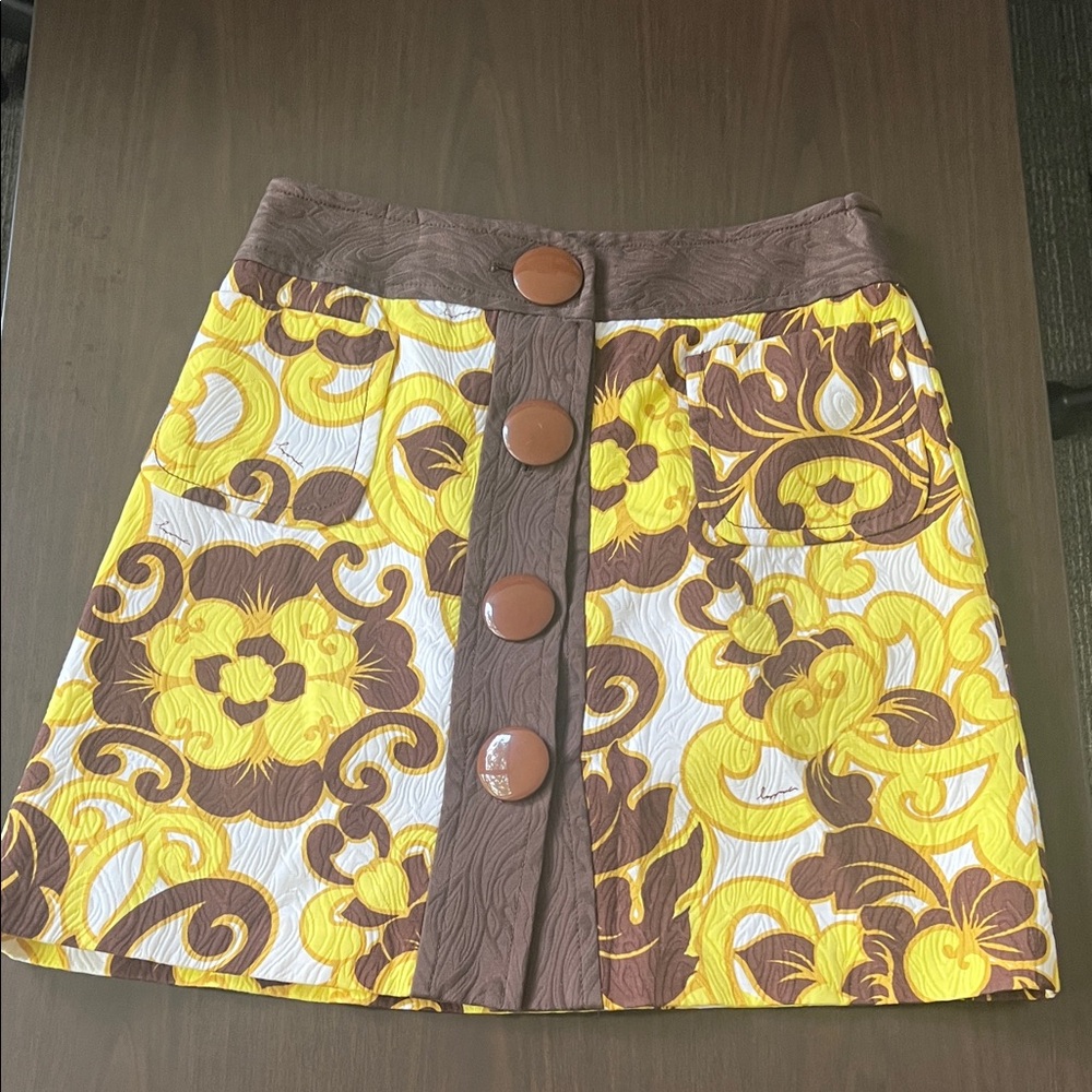🌼 Vintage Milly Chic A-Line Floral Mini Skirt – Size 4 (Retro Style)